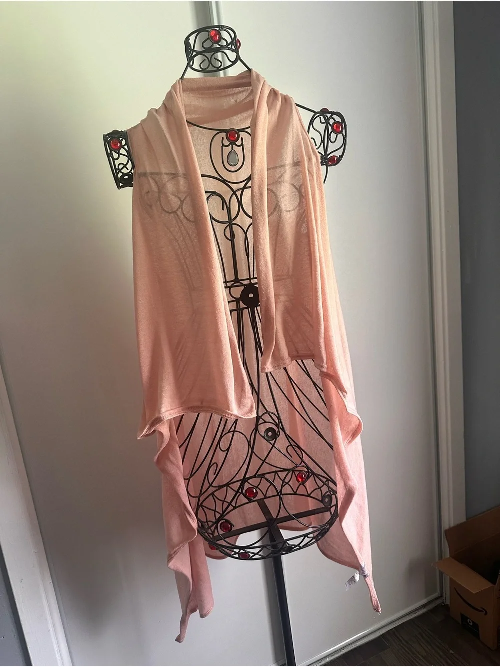 just be Pink Open-Front Draped Vest